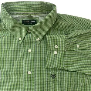 Ariat Green Plaid Casual Button Down Shirt